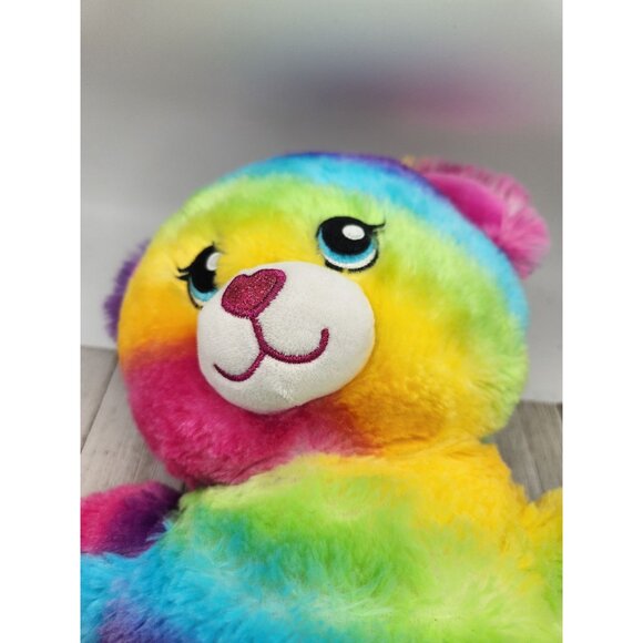 Build A Bear rainbow teddy colorful 16" Plush Soft Stuffed Animal BAB - Picture 4 of 6